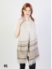 Abstract Printed Two-Tone Scarf W/ Fringe